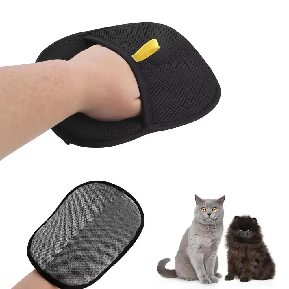 Pet Hair Removal Tool Reusable Static Removal Gloves, Double-Sided Grooming Glov